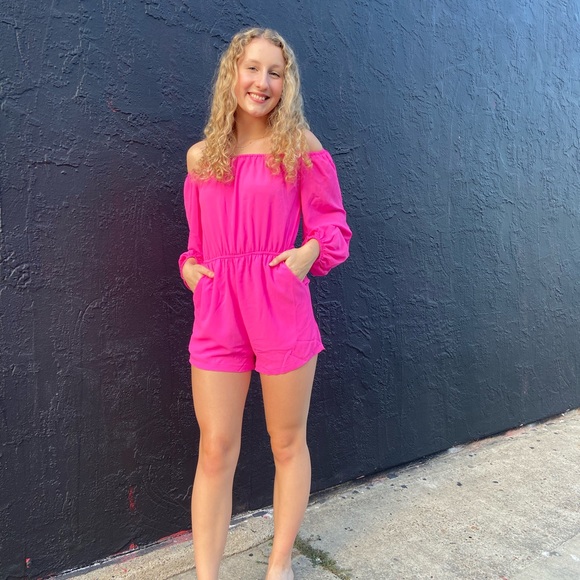 Hot Pink Romper - Picture 1 of 1